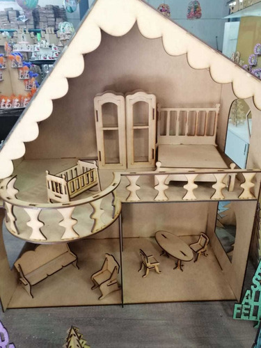 Casa De Muñecas!! Incluye 13 Muebles!! 70 X 63 X 30