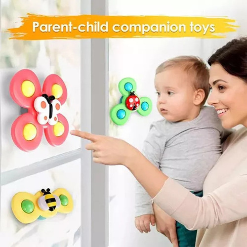 Lq Juguete Giratorio Con Ventosa Para Niños, 3 Piezas