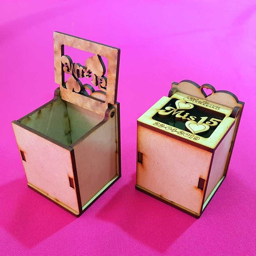 Imagen 6 de 6 de 40 Cajitas Fibrofacil Souvenirs Calada 15 Años Personalizada