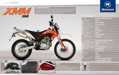 Motomel Xmm 250 18ctas$16.650 Motoroma (skua 150 200)