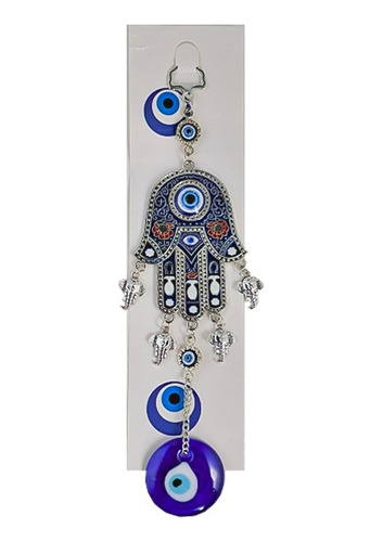 Colgante Llamador Ojo Turco Mano Hamsa Elefantes 22cm Aprox.