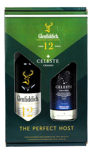 Whisky Glenfiddich 750ml +Vino Tinto Celeste 750ml