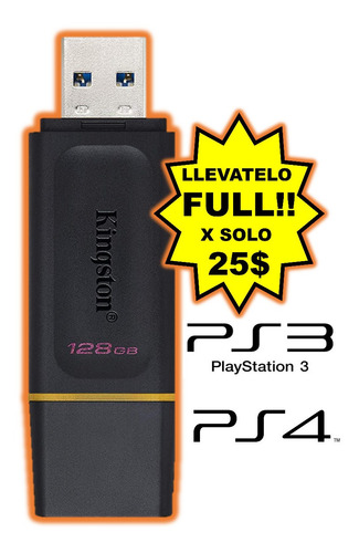 Imagen 1 de 5 de Juegos Ps3 Ps4 Digital Se Entregan En Pendrive De 128gb