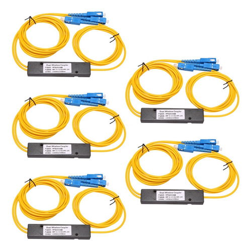 Divisor De Fibra Óptica Monomodo 5x Ftth Sc Upc 1x2 Plc Fbt