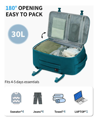 Mochila De Viaje Ecohub De 30 Litros Con Carga Usb Para Port