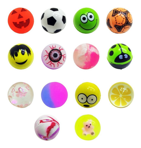 10 Pelota Saltarina Fluo P/ Bolsita Piñata Souvenir Cotillon