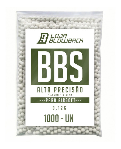 Bb Airsoft Blowback 0.12g Munição Saco Com 1000 Bbs