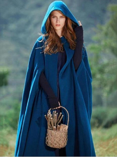 Abrigo De Mujer Capa Poncho Abrigo Trench Frente