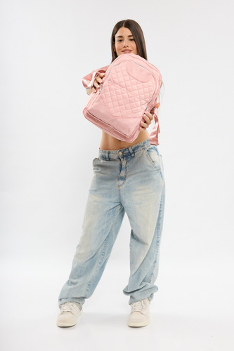 Mochila Rosa Mujer Moda Nueva Importado Viaje Rosa Cuadros