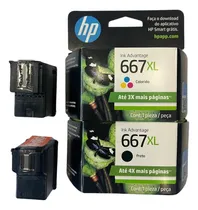 Comprar Cartuchos  Originais Hp 667xl Preto E Tricolor Sem Caixa