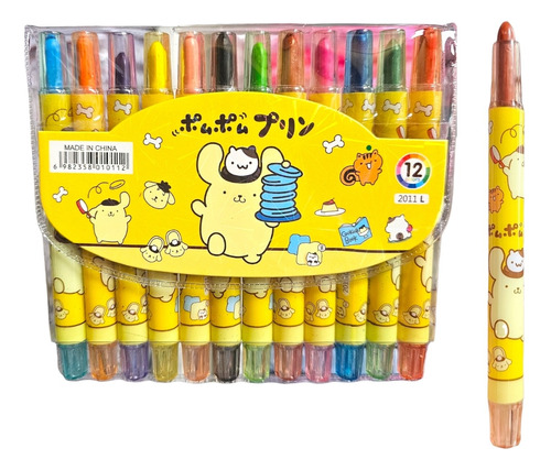 Set 12 Lapices Colores Cera Crayon Sanrio Melody 