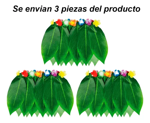 Falda Hawaiana Con Flores De 55 Cm Y Camisa Hawaiana – Para Fiestas Tropicales Y Carnaval