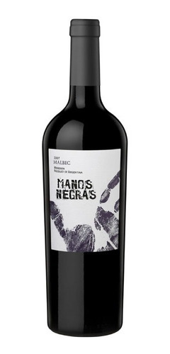 Vino Manos Negras Malbec Botella 750cc - Enotek Vinos -