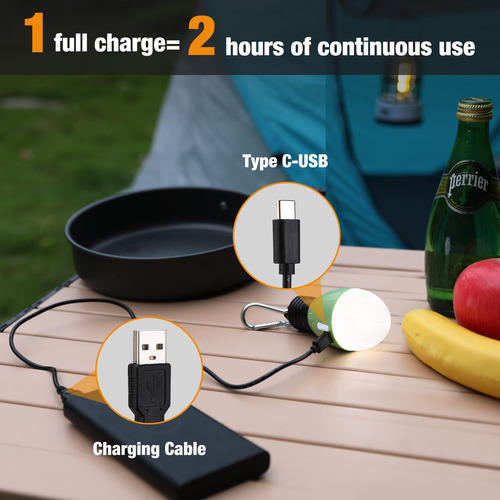 Linterna De Camping Recargable Y Portátil Con 3 Modos De Ilu