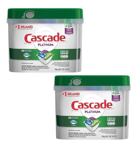 Pack 2 Detergentes Lavavajillas En Capsula Cascade 48