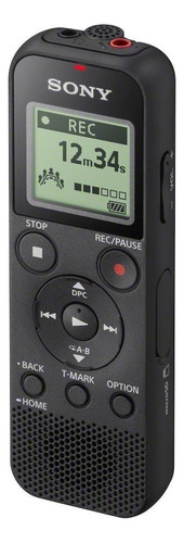 Gravador de voz digital SD integrado Sony iCD-PX370 4gb USB, cor preta