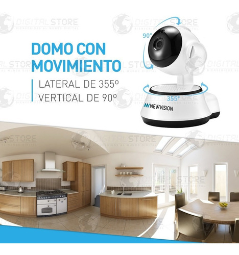 Imagen 2 de 9 de Camara Ip Wifi Interior Seguridad Inalambrica Motorizada Sd