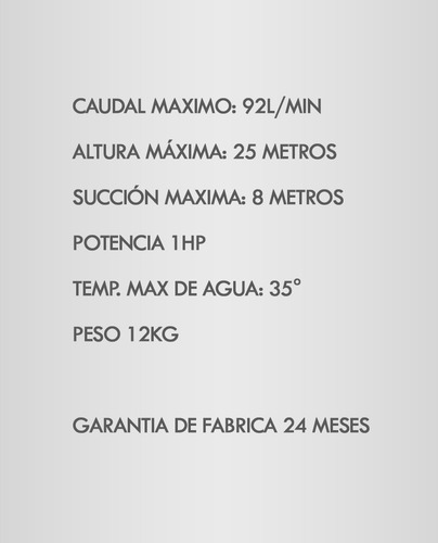 Imagen 3 de 3 de Bomba Centrífuga Gamma 1hp