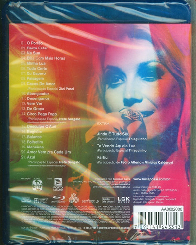 Imagem 2 de 2 de Blu-ray Luiza Possi - Seguir Cantando