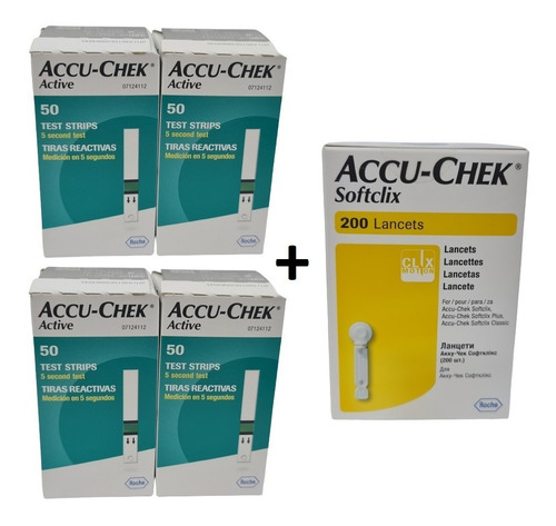 200 Tirillas Accu Chek Active  200 Lancetas Envio Gratis