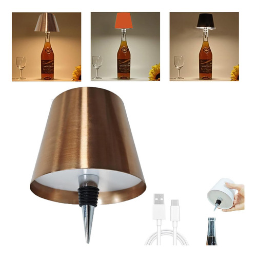 Lámpara Inalámbrica Para Botella De Vino, 3 Luces
