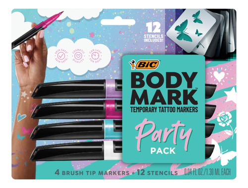 Bic Bodymark Party Pack - Marcador Temporal De Tatuaje Para
