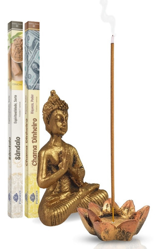 Buda Hindu Namastê Tailandês Tibetano Sidarta Em Resina 9cm.