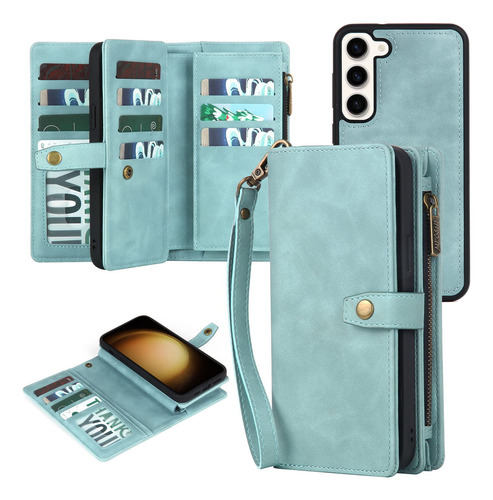 Funda Cartera Para Galaxy S23 Plus S23+ 5g Azul 6.6 PuLG