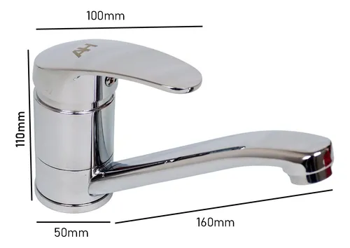 Griferia Premium Acero Inoxidable Monocomando Ah07 Ah Home