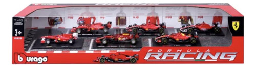 Juego Exclusivo De 6 Coches Ferrari F1 143 Fundidos A Presió