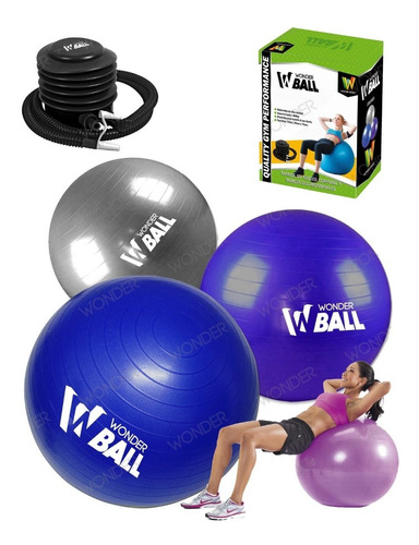 Balon De Yoga Pilates Pelota Inflable +inflador Gym Gimnasio