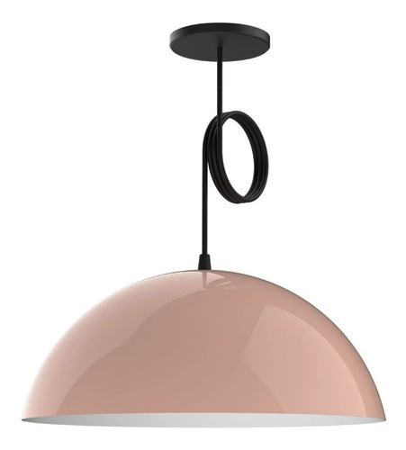 Lampara Colgante Campana 41cm Media Esfera E27 Rosa Bell06