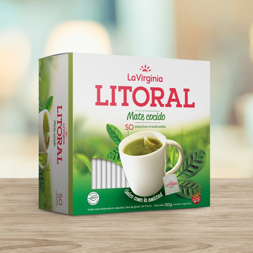 Litoral Yerba Mate Cocido 150 Gr X 50 Saquitos Ensobrados