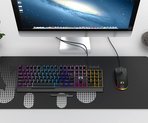 Imagen 7 de 8 de Teclado Semi-mecanico Gamer Ajazz Stk090 Negro Con Luz Rgb