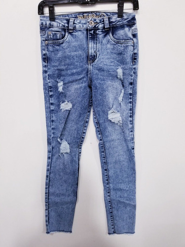 Nauty Blue Ripped High-waisted Skinny Jean Sz LG