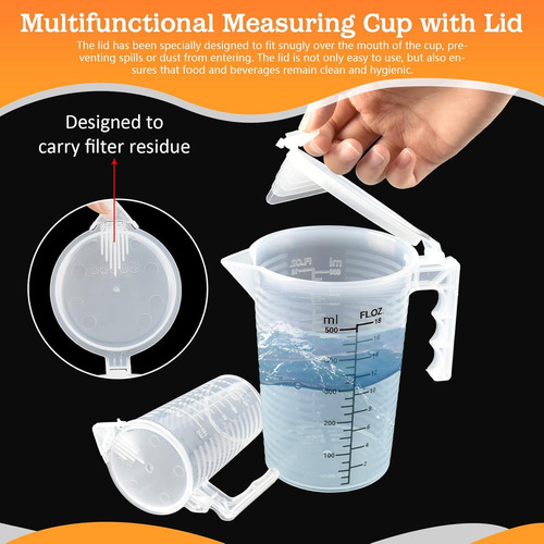 3 Tazas Medidoras Graduadas De 100 Ml, 250 Ml Y 500 Ml