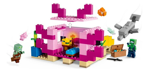 Lego Minecraft Casa Ajolote Panda Llama Nether Champiñon Set