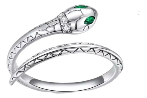 Anillo Plata Serpiente Ajustable Linda Sortija Ley 925