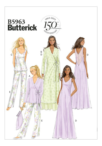 Butterick Patterns B - Plantillas De Costura Para Bata, Top.
