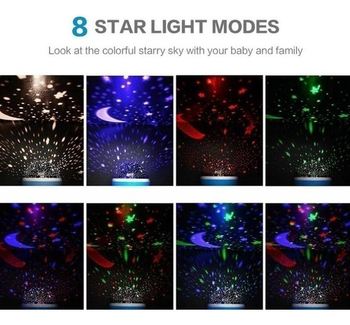 Cuarto De Los Niños Decorada Proyección Luna Cielo Luz N