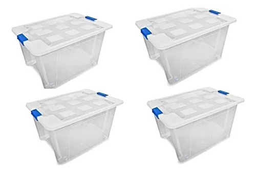 Caja Yazmin Transparente 55 Litros Apilable Alica 1 Pieza