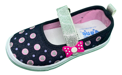 Balerinas Para  Niña Con Puntos Color Mezclilla Kids Vane