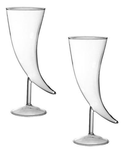 2 Vasos De Cristal Creativos Con Forma De Cuerno Para