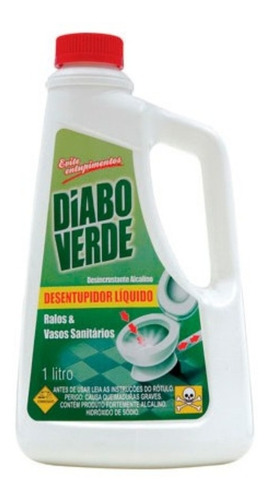 Desentupidorde Pias E Ralos Diabo Verde De 1 Litro 