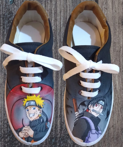 Zapatillas Pintadas A Mano. Uchiha Vs Naruto.