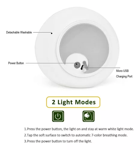 Litake - Lámpara LED nocturna de gatito de silicona, recargable, para niños  y bebés, 7 colores cambiantes, para habitación de niños (gato famoso)