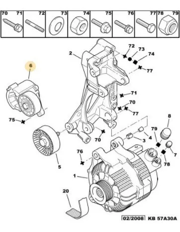 Tensor Correia Alternador 2.0 16v C4 C5 307 406 407 Picasso
