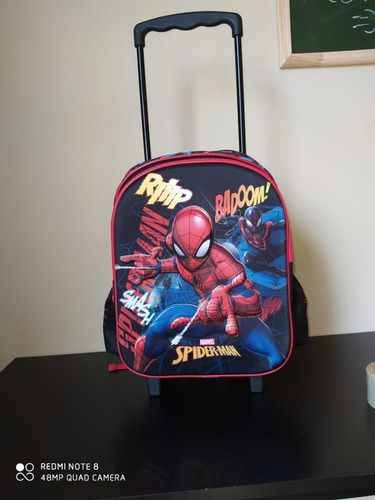 Mochila Bolsa Rodinhas Escolar Infantil Homem Aranha