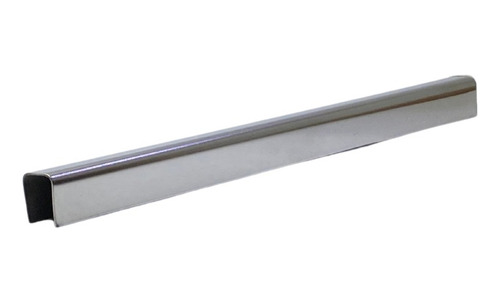 Kit 8 Perfil U Canaleta Aco Inox 304 Polido Vidro 10mmx500mm