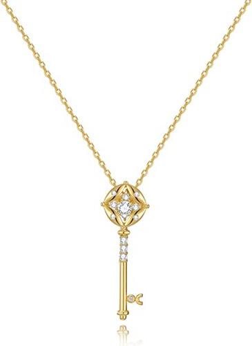 Welldon 18k Gold Plated Dainty Key Heart Pendant Y Necklace